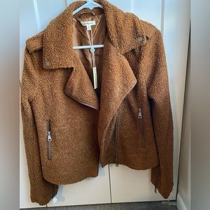 MAX STUDIO Faux Shearling Moto Jacket